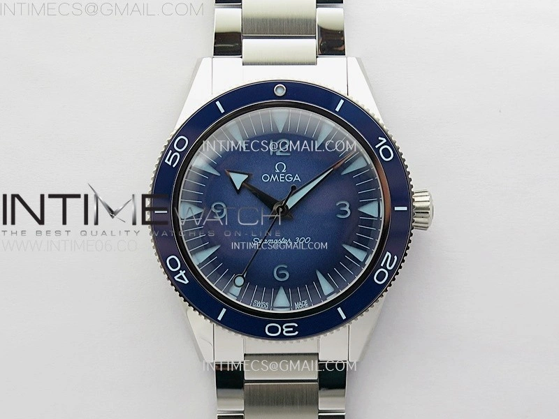 Seamaster 300 Master Spectre 234.30.41.21.03.002 SS VSF Best Edition Blue Dial on Bracelet A8912